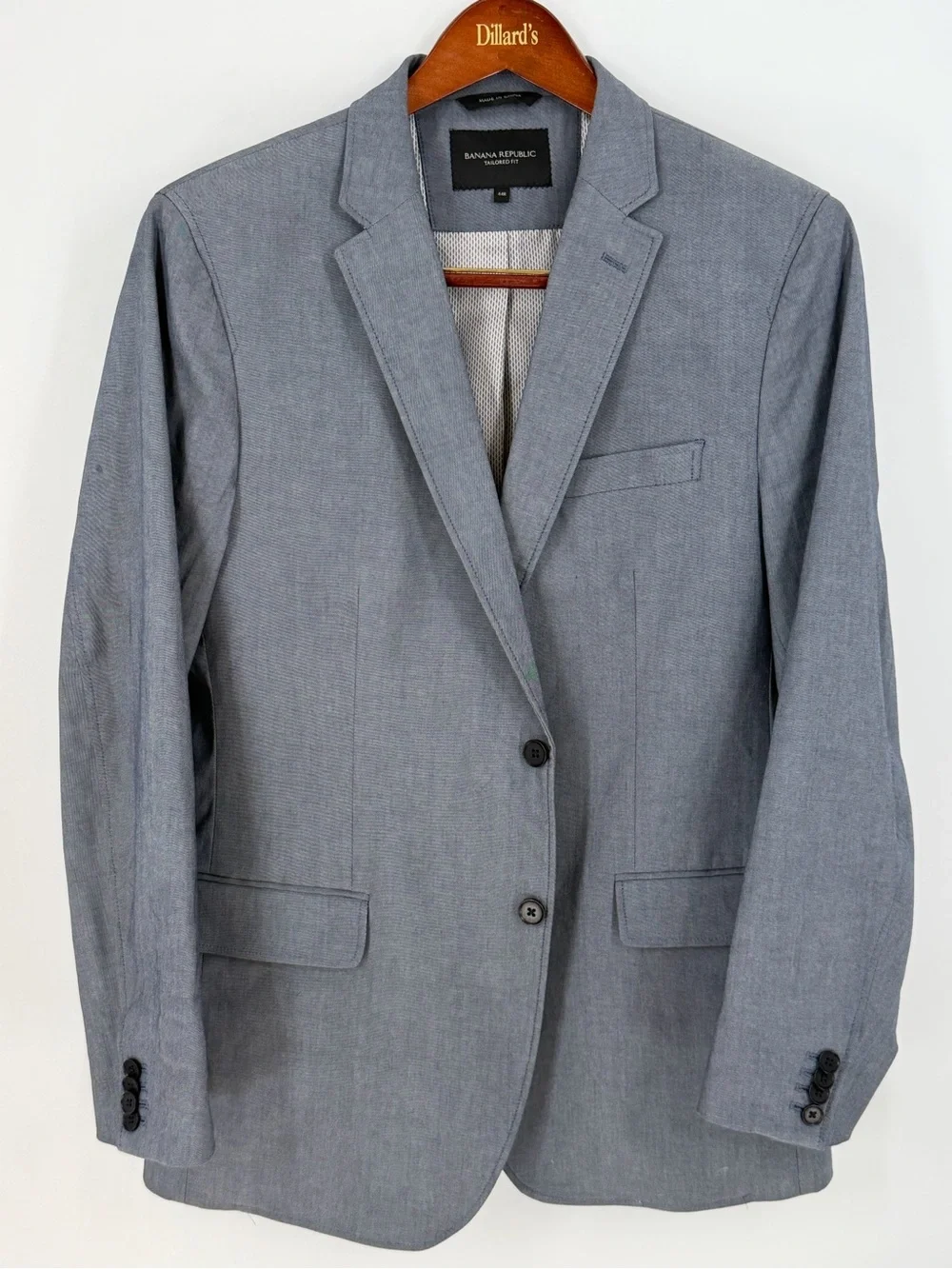 Banana Republic Sport Coat Blazer 44R Cotton Tailored Fit Modern Classic Preppy
